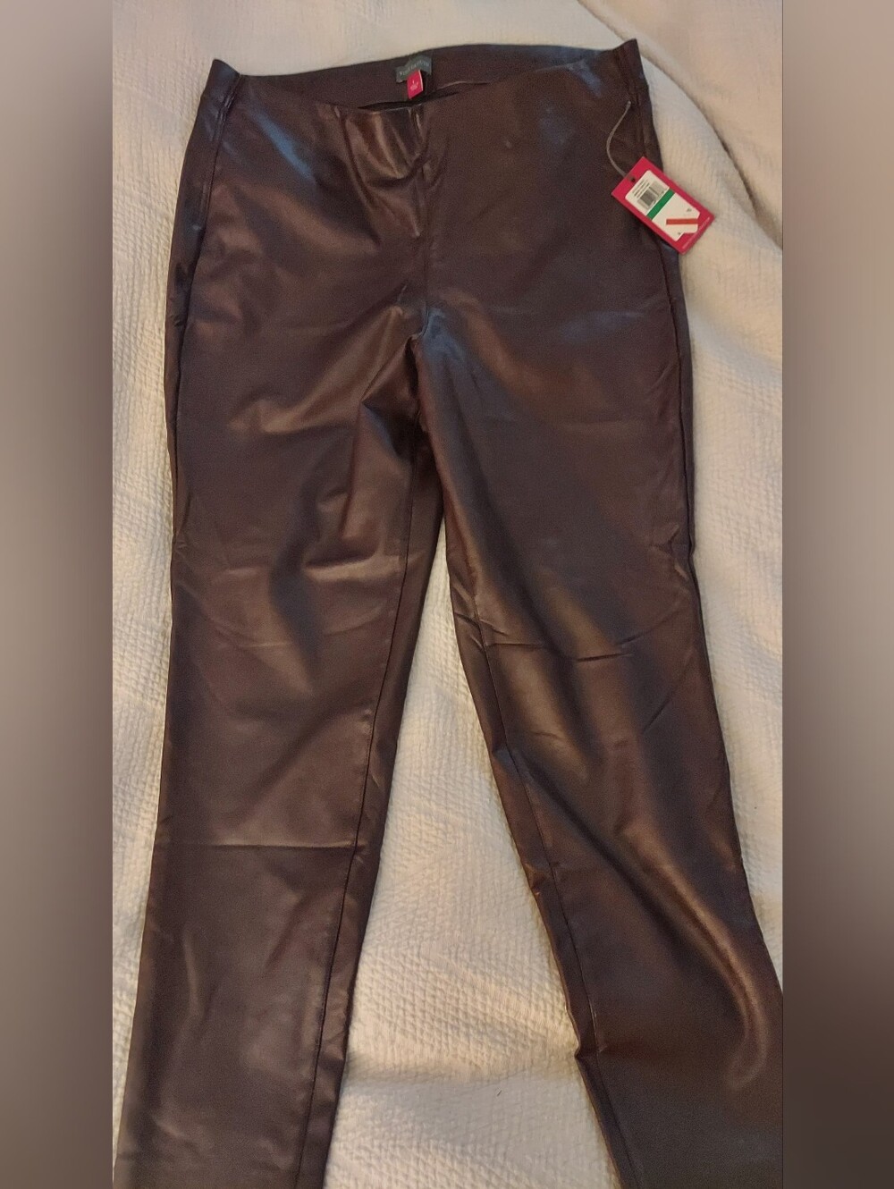 Vegan Leather Wine Burgundy Pants